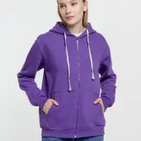 Толстовка на молнии с капюшоном Siverga Heavy, фиолетовая, размер M