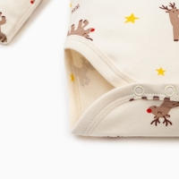 Боди детское Крошка Я "Mery Xmas", рост 68-74 см, цвет бежевый