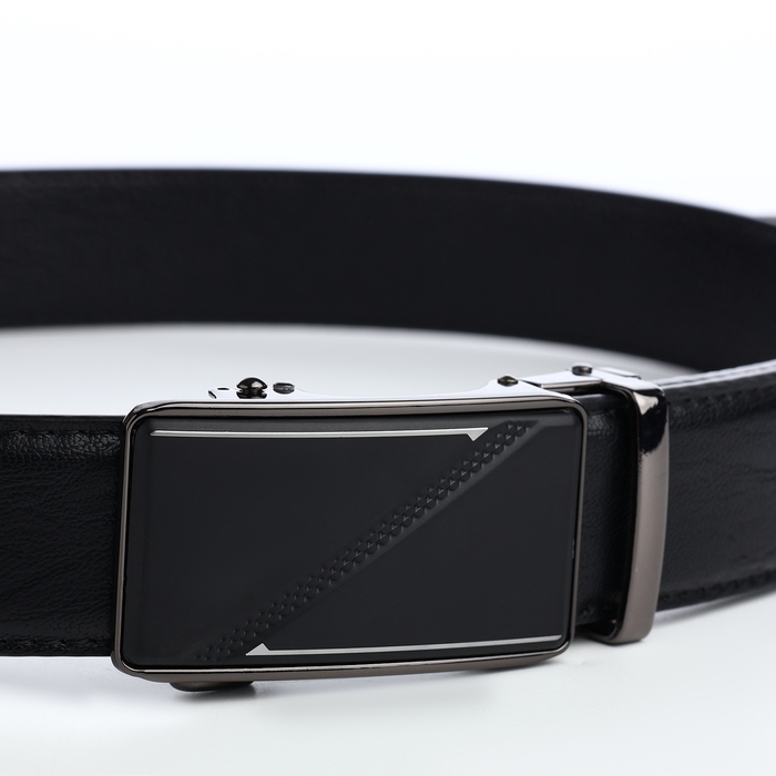 Ремень мужской, ширина 3,6 см, винт, пряжка автомат, цвет чёрный