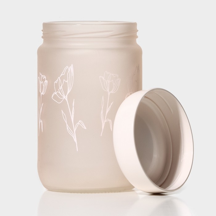 Банка стеклянная для сыпучих продуктов «Рози», 660 мл, цвет розовый Банка стеклянная для сыпучих продуктов «Рози», 660 мл, цвет розовый