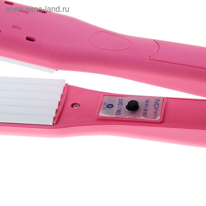 Щипцы-гофре Luazon LF-17, 45 Вт, керамическое покрытие, 35х80 мм, 160&deg;C, розовые
