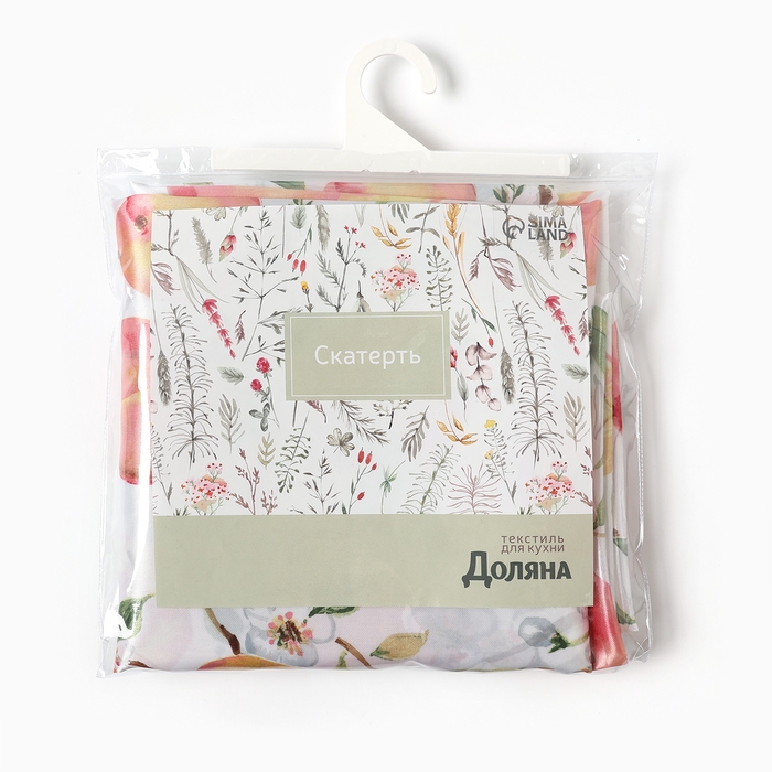 Скатерть Доляна "Персики" 145х110 см, 100% п/э