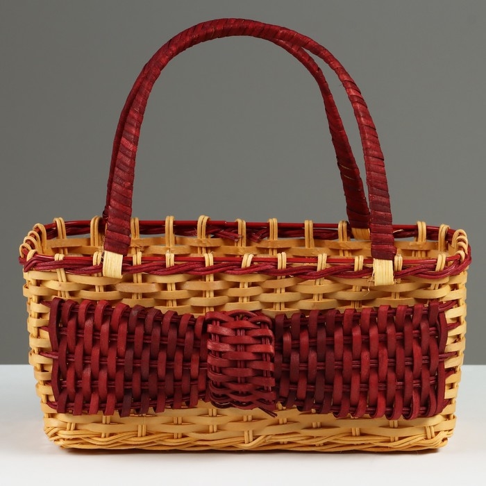 Корзина плетеная, с бантом, 27 х 13 х 11/24 см, секвойя Корзина плетеная, с бантом, 27 х 13 х 11/24 см, секвойя