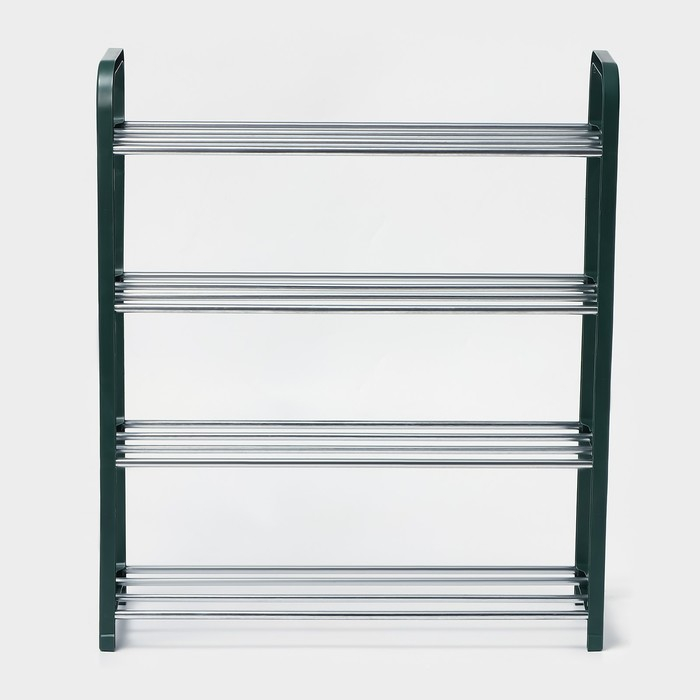 Обувница Доляна, 4 яруса, 50&times;19&times;59 см, цвет зелёный