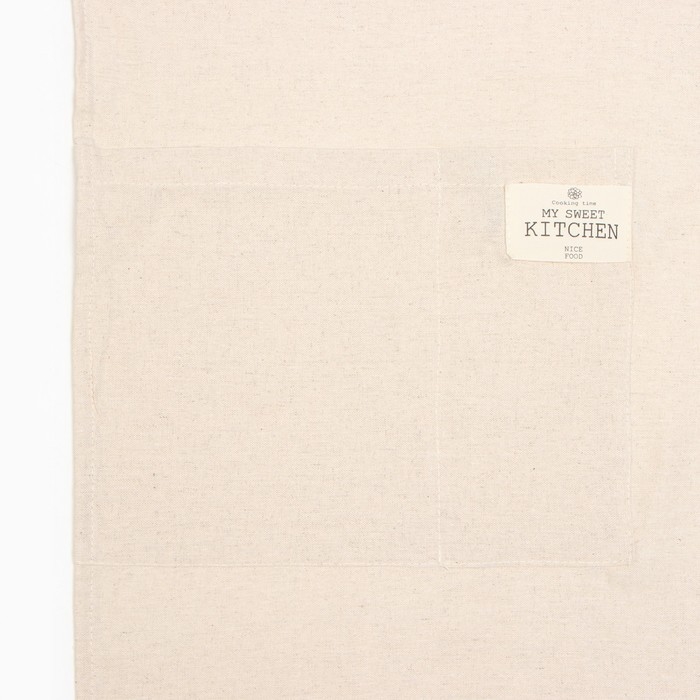 Фартук Этель ECO, цвет молочный, 60х64 +/-6 см, 70% хл, 30% лён, 190 г/м2