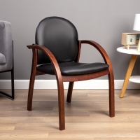 Стул "ДЖУНО" экокожа черная/дерево