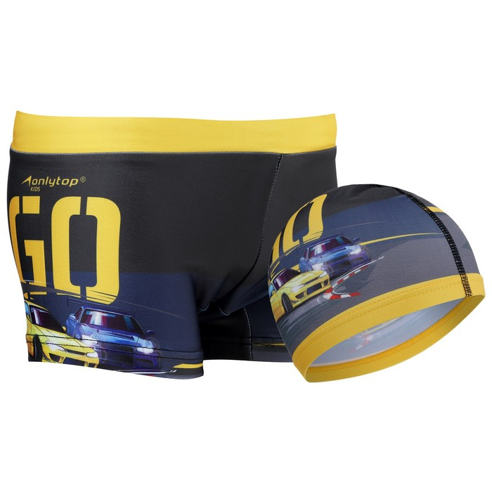 Плавки для мальчиков + шапочка ONLYTOP, р. 26, рост 110 см Плавки для мальчиков + шапочка ONLYTOP, р. 26, рост 110 см