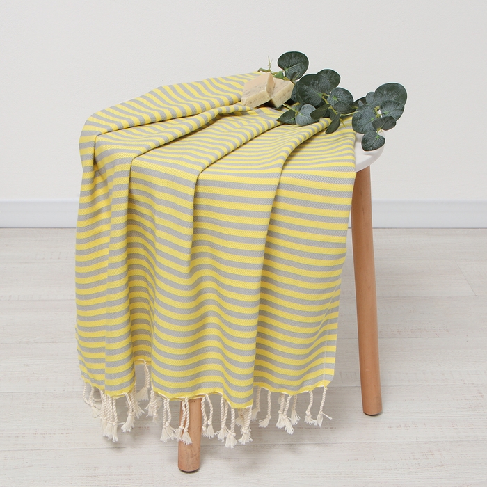Пештемаль «Полосы» 100х180 см, жёлтый Пештемаль «Полосы» 100х180 см, жёлтый