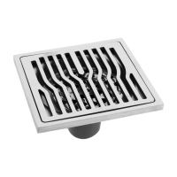 Трап ZEIN engr, 100х100 мм, вертикальный, d=40/50 мм, нержавеющая сталь, хром Трап ZEIN engr, 100х100 мм, вертикальный, d=40/50 мм, нержавеющая сталь, хром