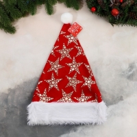 Колпак новогодний "Феерия" звёзды, 28х40 см, красный Колпак новогодний "Феерия" звёзды, 28х40 см, красный
