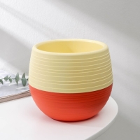 Горшок для цветов с поддоном &laquo;Япония&raquo;, 1,2 л, цвет бежево-коралловый