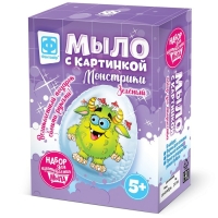 Мыло своими руками, с картинкой &laquo;Монстрики&raquo; Зелёный