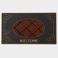 Коврик придверный резиновый Доляна Welcome, 40&times;70 см, цвет МИКС