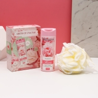 Подарочный набор косметики &laquo;Цвети от счастья!&raquo;, гель для душа 250 мл и мочалка для тела, ЧИСТОЕ СЧАСТЬЕ