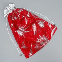 Мешочек подарочный плюш &laquo;Полярная звезда&raquo;, тиснение, 30 х 40 см +/- 1.5 см, Новый год