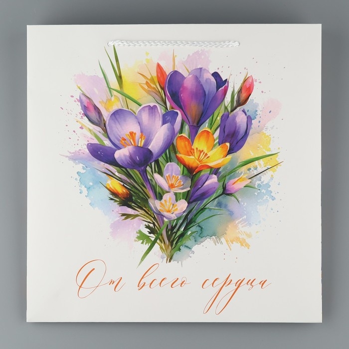 Пакет подарочный квадратный, упаковка, «От всей души», 30 х 30 х 30 см Пакет подарочный квадратный, упаковка, «От всей души», 30 х 30 х 30 см