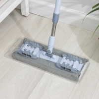 Швабра для мытья пола плоская Доляна, 2 насадки из микрофибры, телескопическая стальная ручка, 41&times;15&times;92(136) см