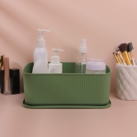 Органайзер для хранения косметических принадлежностей, с крышкой, 24 &times; 16,5 &times; 9,2 см, цвет МИКС