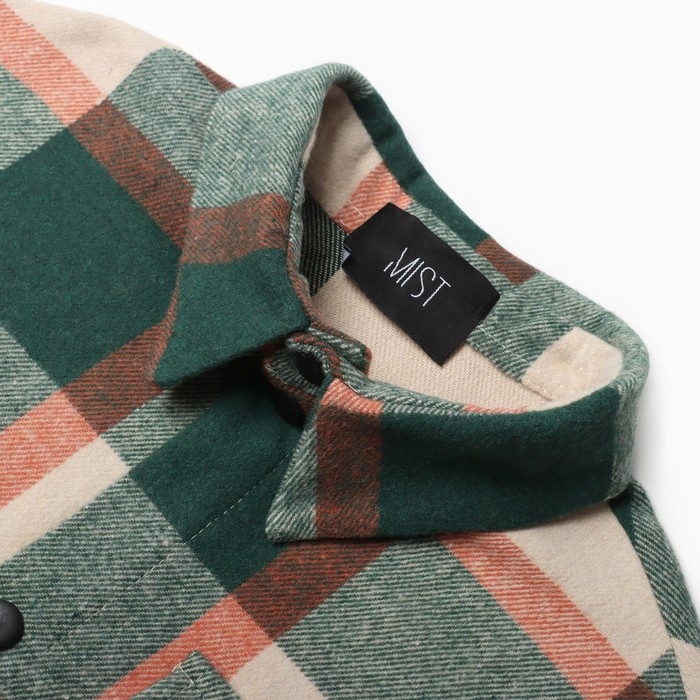 Рубашка мужская в клетку MIST, размер 50, зеленый Рубашка мужская в клетку MIST, размер 50, зеленый