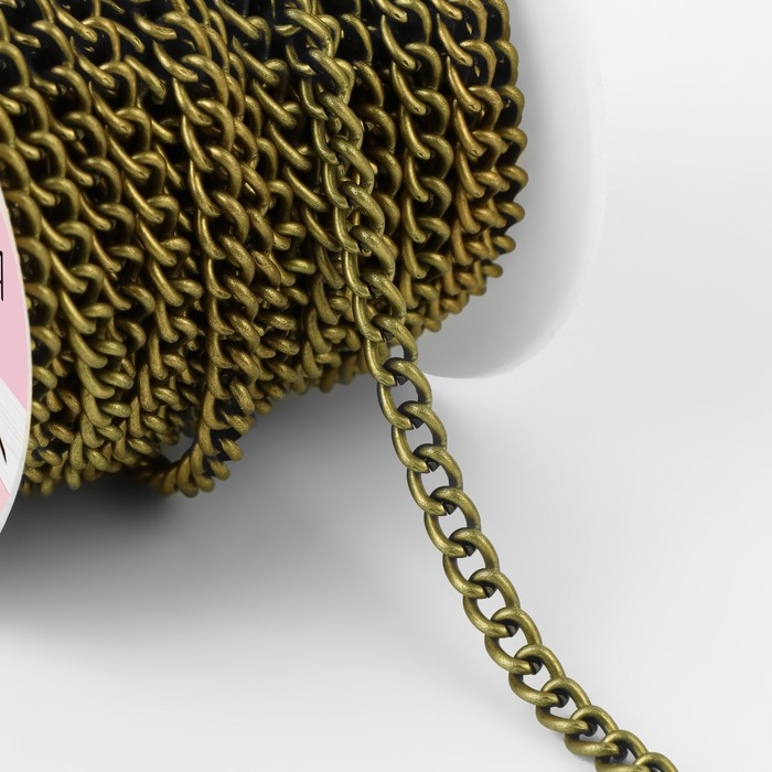 Цепочка для сумки, железная, 4,35 &times; 5,8 мм, 10 &plusmn; 0,5 м, цвет бронзовый