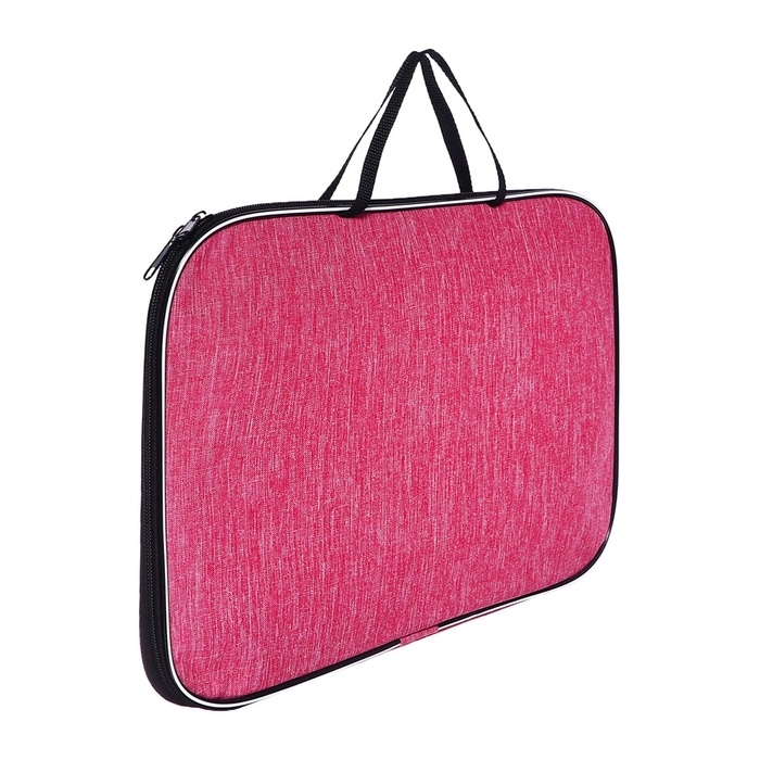 Папка с ручками текстильная А4, Calligrata Папка с ручками текстильная А4, Calligrata "Офис", для бумаг, для офиса, нейлон 600D, лён, розовая, ПМ/1, 350 х 270 х 20 мм