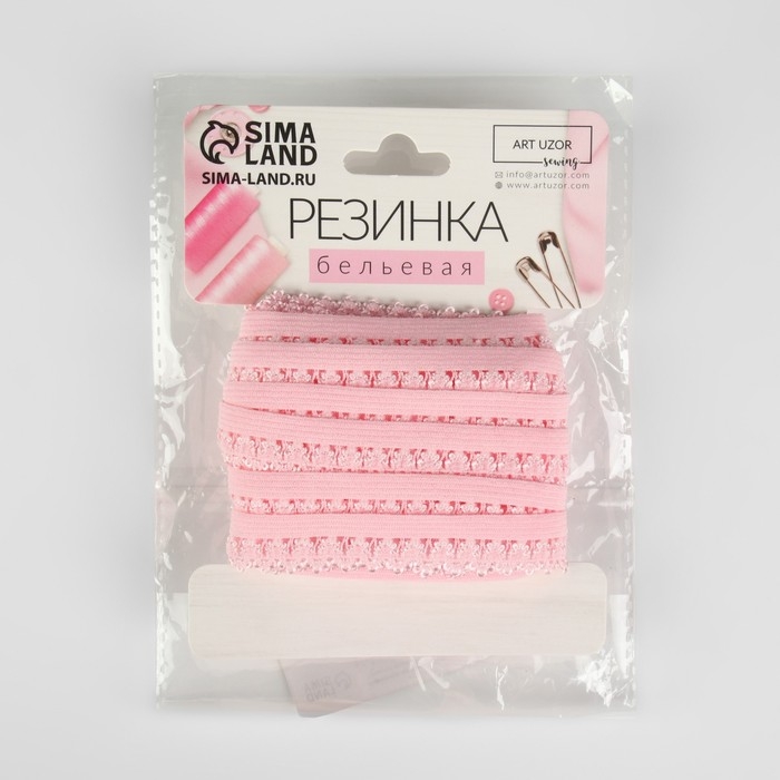 Резинка ажурная бельевая, 14 мм, 10 &plusmn; 1 м, цвет светло-розовый