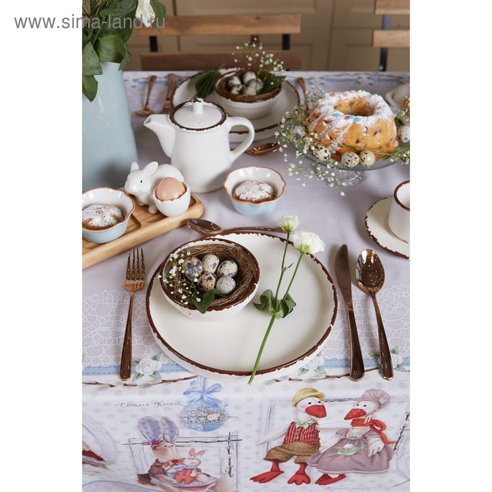 Скатерть "Этель" Пасхальные Тильды 180х147 см, 100% хл, саржа 190 гр/м2