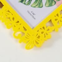 Фоторамка пластик 10х15 см "Бабочки" жёлтая 20,5х15,5 см