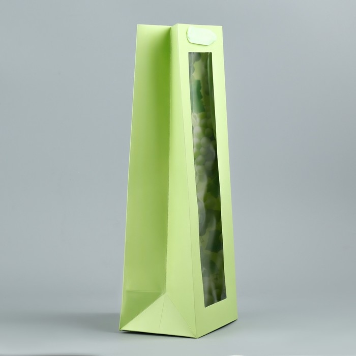 Пакет подарочный под бутылку, упаковка, &laquo;Виноград&raquo;, 36 х 13 х10 см