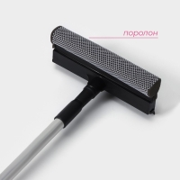 Щётка для окон Доляна, телескопической ручка 60(97) см, водосгон 20 см, насадка из поролона 20&times;8 см