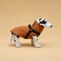 Куртка для собак со шлейкой, размер M (ДС 30, ОГ 40, ОШ 30 см), горчичная