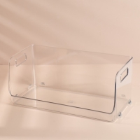 Органайзер для хранения, с ручками, 1 секция, 30 × 14 × 13 см, цвет прозрачный Органайзер для хранения, с ручками, 1 секция, 30 × 14 × 13 см, цвет прозрачный