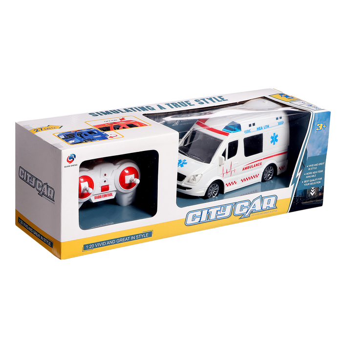 Машина радиоуправляемая «Скорая помощь», работает от батареек, световые и звуковые эффекты Машина радиоуправляемая «Скорая помощь», работает от батареек, световые и звуковые эффекты