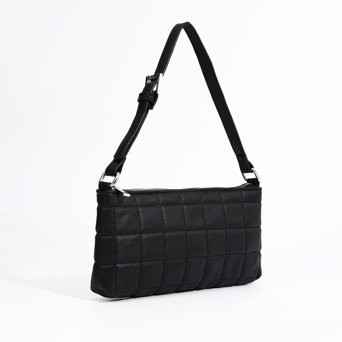 Сумка-багет на молнии, цвет чёрный