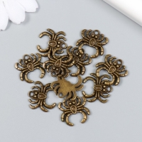 Декор для творчества металл "Паук" набор 10 шт бронза 1,8х1,8 см Декор для творчества металл "Паук" набор 10 шт бронза 1,8х1,8 см