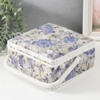 Шкатулка для рукоделия "Сиреневая цветочная поляна" 20х20х11 см Шкатулка для рукоделия "Сиреневая цветочная поляна" 20х20х11 см