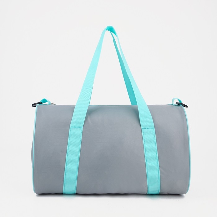 Сумка спортивная женская на молнии, длинный ремень, маленький размер, цвет серый/бирюзовый Сумка спортивная женская на молнии, длинный ремень, маленький размер, цвет серый/бирюзовый