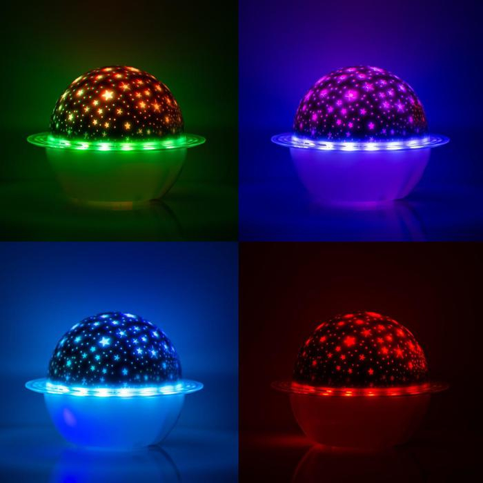 Световой прибор «Звёздное небо» 16 см, динамик, съёмная полусфера, свечение RGB, 5 В Световой прибор «Звёздное небо» 16 см, динамик, съёмная полусфера, свечение RGB, 5 В