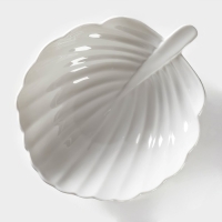 Салатник фарфоровый Magistro «Лист Бланш», 550 мл, 20,5×17 см, цвет белый Салатник фарфоровый Magistro «Лист Бланш», 550 мл, 20,5×17 см, цвет белый