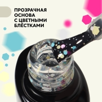Гель лак для ногтей, &laquo;MILK GLITTER&raquo;, 3-х фазный, 8мл, LED/UV, цвет прозрачный (03)