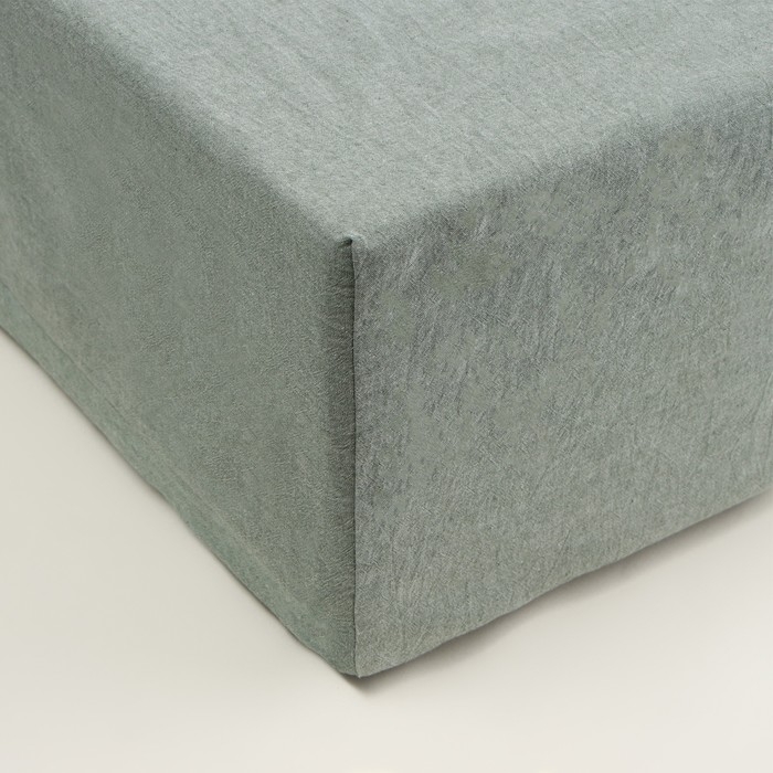 Простыня на резинке SL Home Простыня на резинке SL Home "Деним" 180*200+30 см, цв.оливковый, 100% жатый хлопок