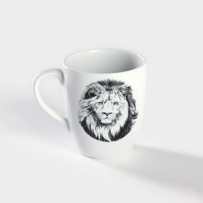 Кружка фарфоровая &laquo;Лев&raquo;, 300 мл, белая