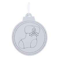 Ёлочное украшение под раскраску &laquo;Носок&raquo; 4 шт., кисть