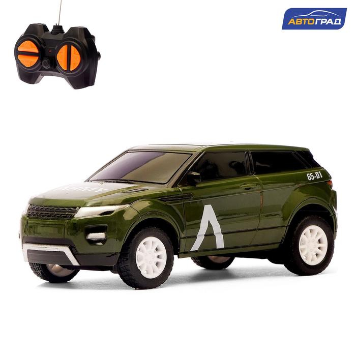 Машина радиоуправляемая &laquo;Армейский джип&raquo;, работает от батареек, цвет зелёный