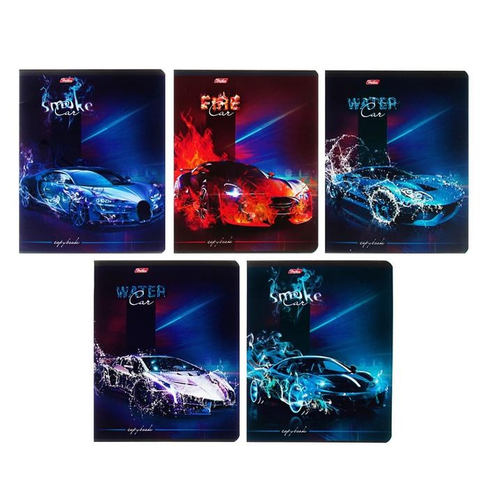 Тетрадь 48 листов клетка Тетрадь 48 листов клетка "АвтоСтихии", обложка мелованный картон, матовая ламинация, 3D-лак, МИКС