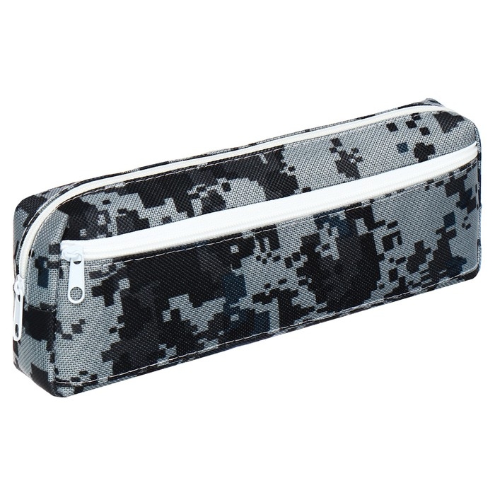 Пенал школьный на молнии Calligrata Пенал школьный на молнии Calligrata "Миллитари", 2 отделения, серый