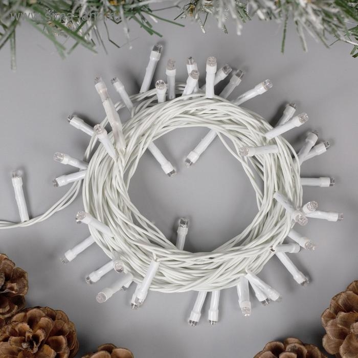 Гирлянда &laquo;Нить&raquo; 5 м, IP20, белая нить, 50 LED, свечение мульти, 8 режимов, 220 В