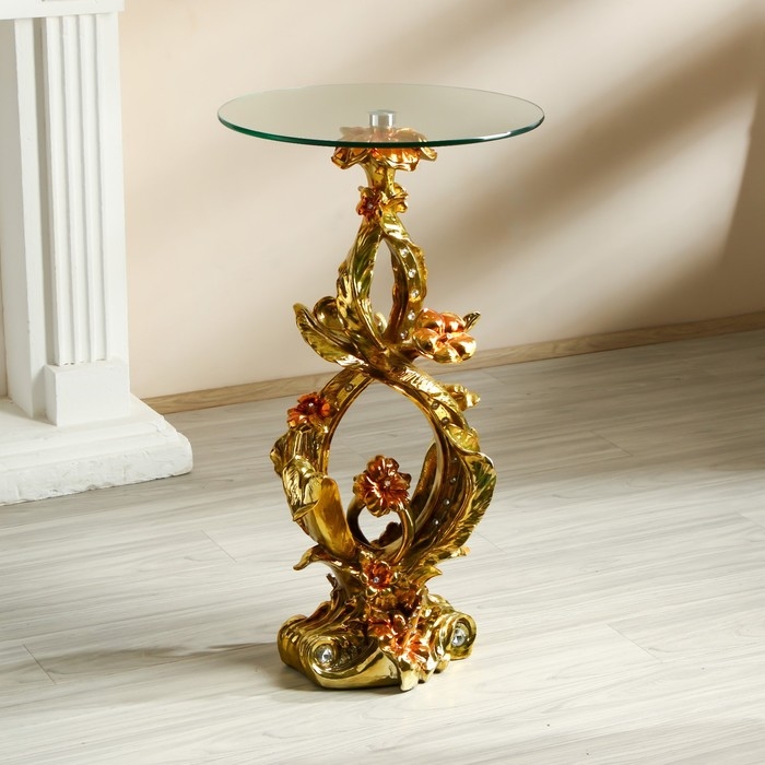 Стол декоративный "Цветник" золото 45х45х82 см