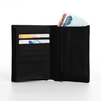 Портмоне мужское без застёжки, 3 в 1, отдел автодокументов, паспорта, карт, купюр, цвет чёрный Портмоне мужское без застёжки, 3 в 1, отдел автодокументов, паспорта, карт, купюр, цвет чёрный