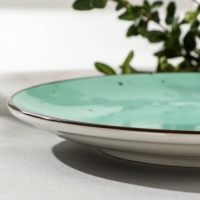 Тарелка фарфоровая плоская DOTS menta, d=20 см, цвет бирюзовый Тарелка фарфоровая плоская DOTS menta, d=20 см, цвет бирюзовый